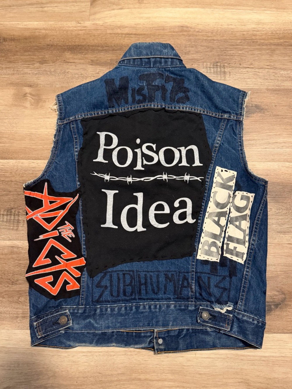 Vintage 1960s 70s Levi’s Type 3 Jacket Biker Punk Cutoff Vest Button 526 Sz 42